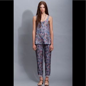 NWOT Marc Jacobs Abstract Floral Silk Top - Blue